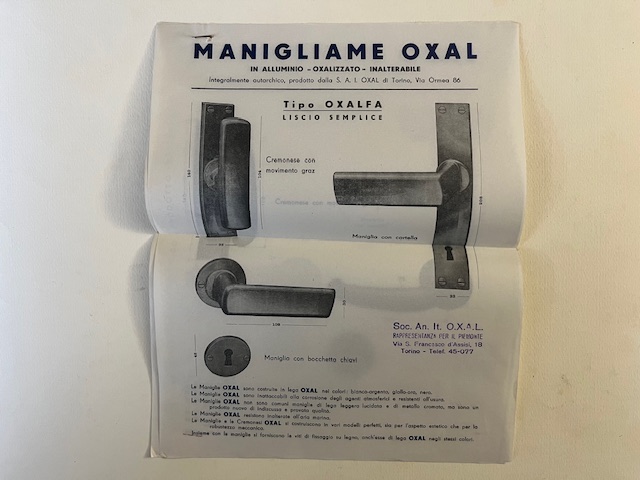 Manigliame Oxal in alluminio, oxalizzato inalterabile (5 fogli pubblicitari)